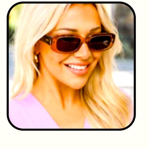 Pink lily rectangle sunglasses - Picture 1 of 1